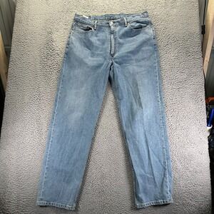 Levis 550 Jeans Mens 42x34 Blue Slim Straight Cotton Stretch Light Wash Workwear